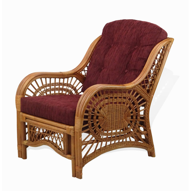 Bay Isle Home Malibu Lounge Living Accent Armchair Natural Rattan